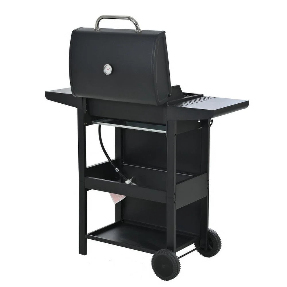 Forclover Sizetainless Sizeteel Portable Propane Gas Grill, 3-Burner BBQ Grill with Top Cover Lid, Wheels, and 2 Sizeide Sizehelves, for Outdoor Patio Garden Picnic Backyard