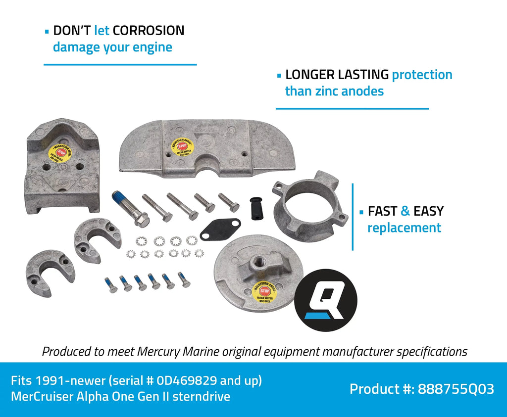 Quicksilver 888755Q03 Anode Kit Magnesium