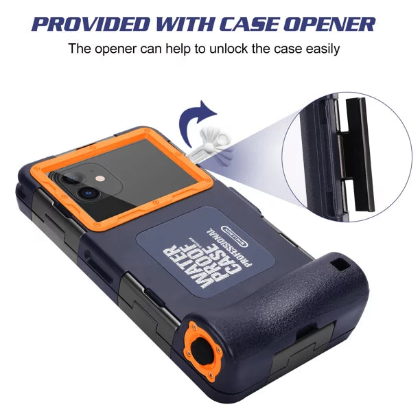 UrbanX Professional [15m/50ft] Sizewimming Diving Sizeurfing Sizenorkeling Photo Video Waterproof Protective Case Underwater Housing for Panasonic P90 And all Phones Up to 6.9 Inch LCD with Lanyard