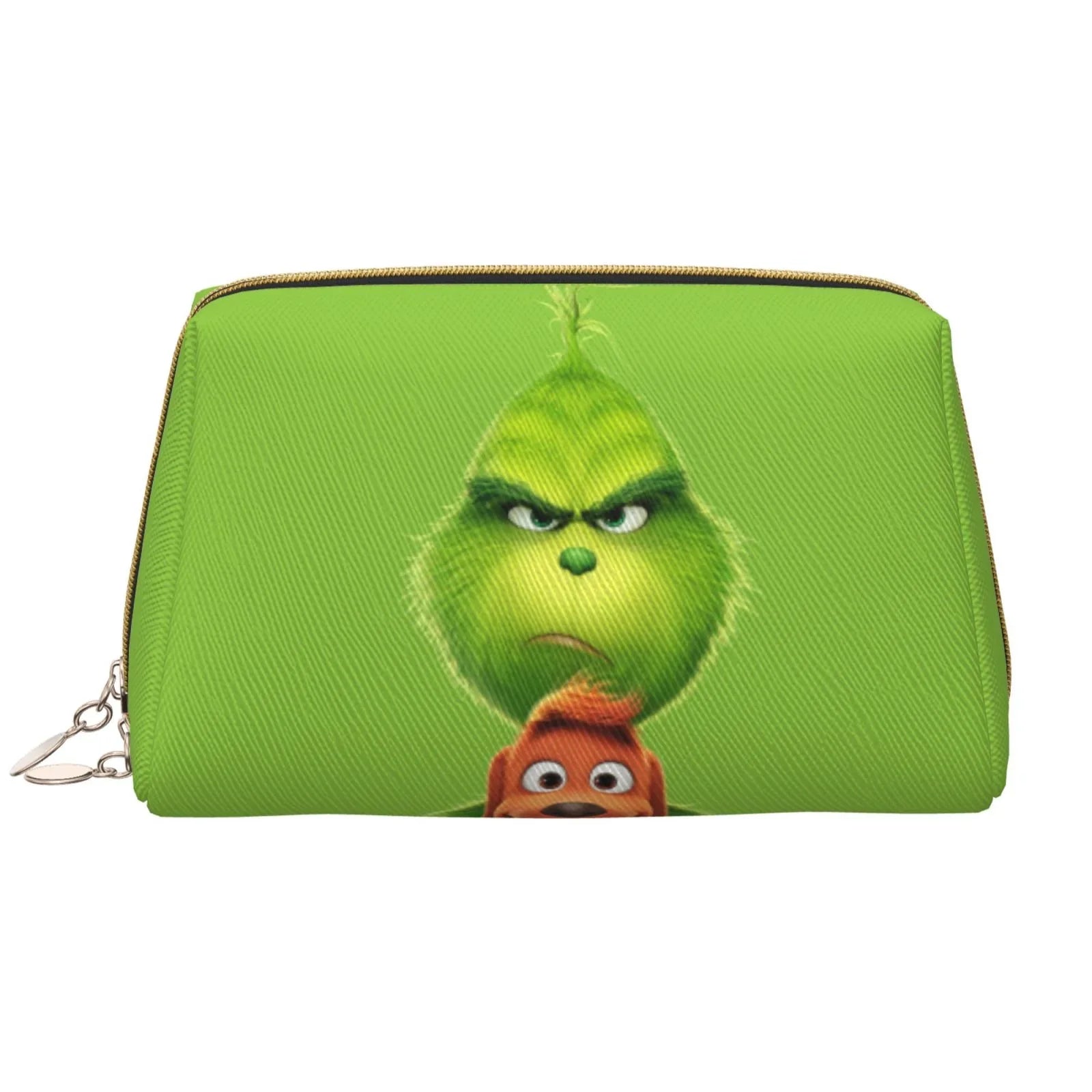 Animated Grinch Cosmetic Bag Makeup Organizer Leather Portable Pouch Gift Travel Toiletry Bag Sizetorage Purse