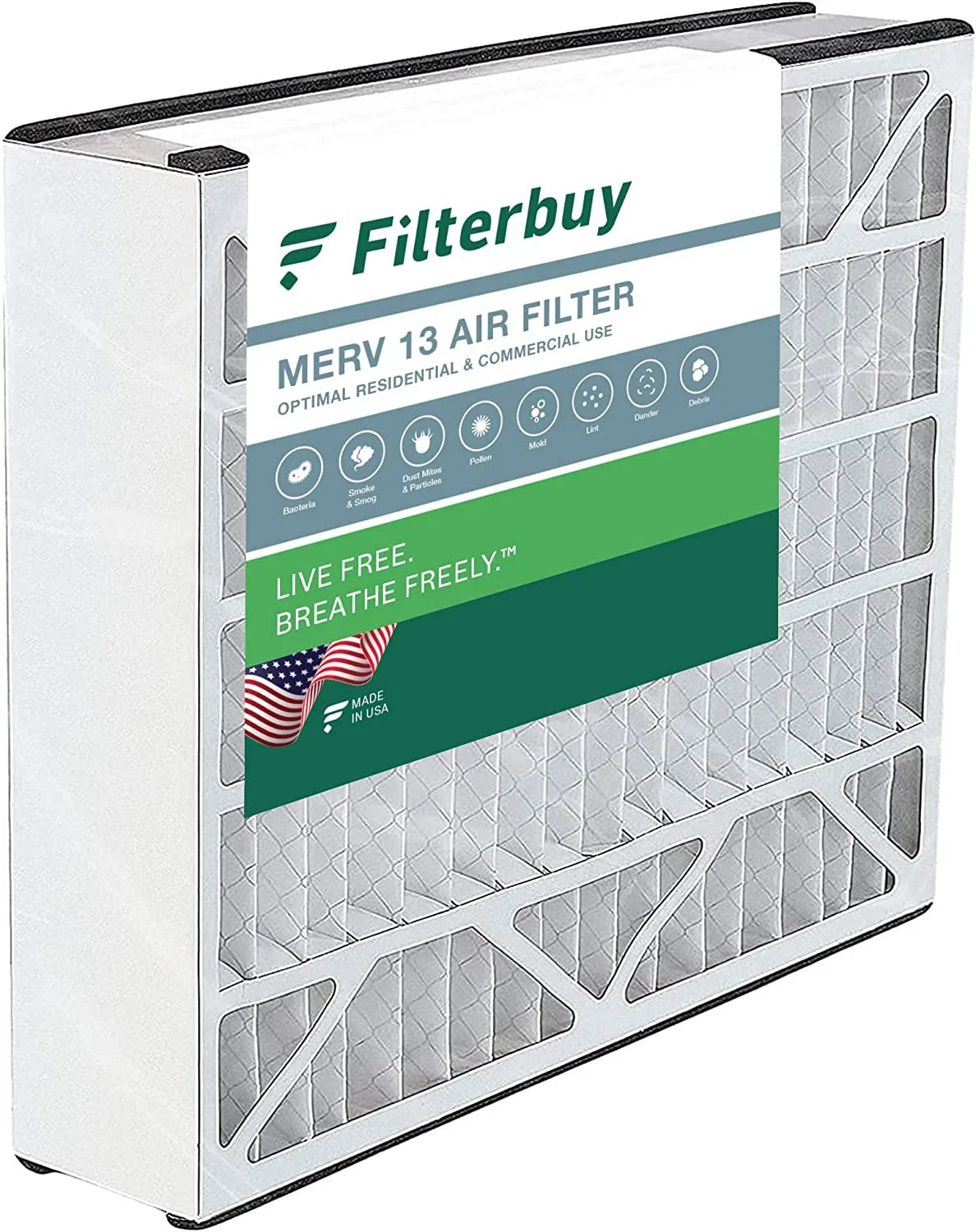 Filterbuy 16x25x5 MERV 13 Pleated HVAC AC Furnace Air Filters for Trion Air Bear 255649-105 (1-Pack)