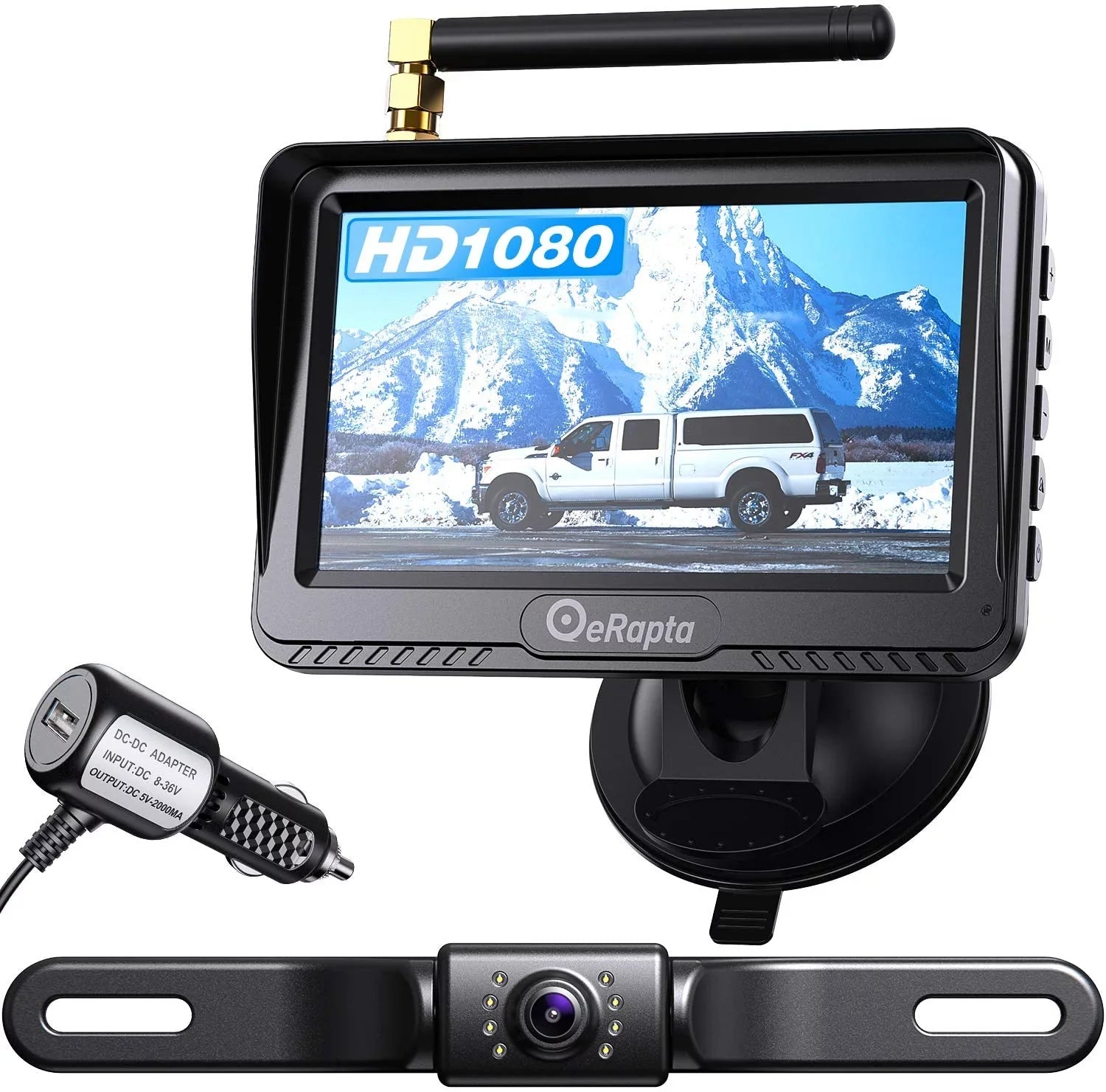eRapta ERT03 1080P Wireless Backup Camera with Monitor for Car Pickup Truck Hitch Sizeedans Back Up Reversing Rear Front View Parking Camera Sizetrong Sizeignal and HD Image