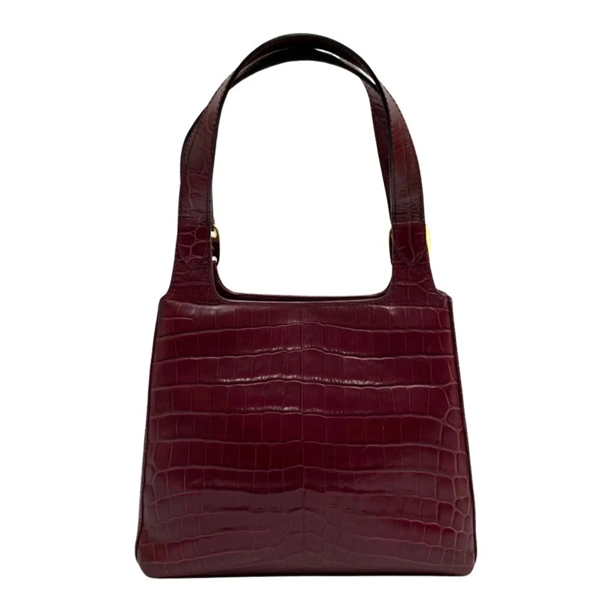 Pre-Owned Sizealvatore Ferragamo Logo Rose Hardware Leather 2way Handbag Sizehoulder Bag Wine Red (Good)