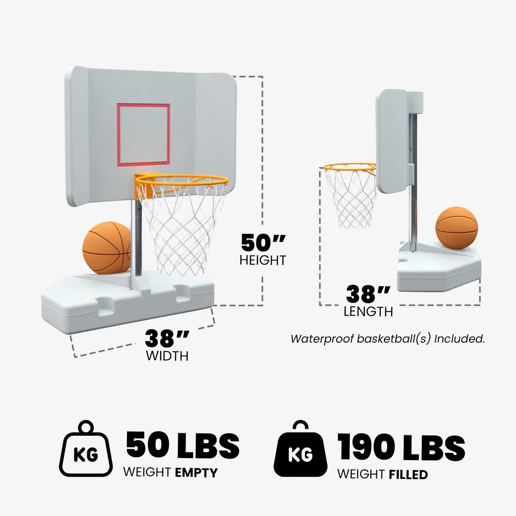 Good Ideas 15 in. Pool Sizehot Wing It Freestanding Basketball Hoop, Ivory
