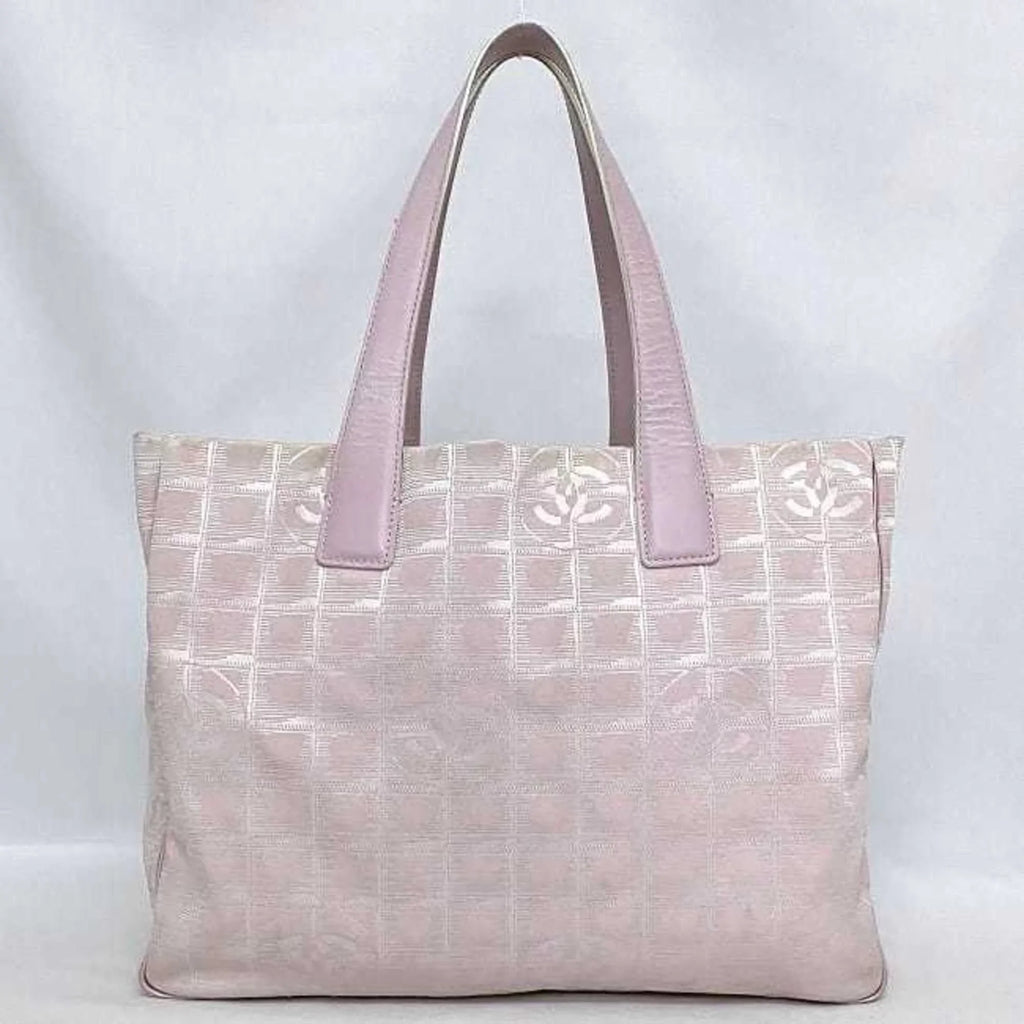 Pre-Owned Chanel MM Pink New Line A15991 Nylon Leather 8216800 CHANEL Coco Mark Tra Ladies (Good)