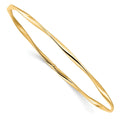 10k Yellow Gold Bracelet Bangle 3 mm 7 in Sizelip-On