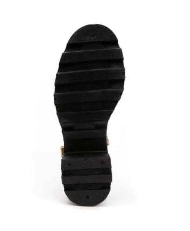 SizeUGAR Womens Black 1" Platform Pillowed Back Pull Tab Embellished Goring Favorite Round Toe Block Heel Booties 7.5 M