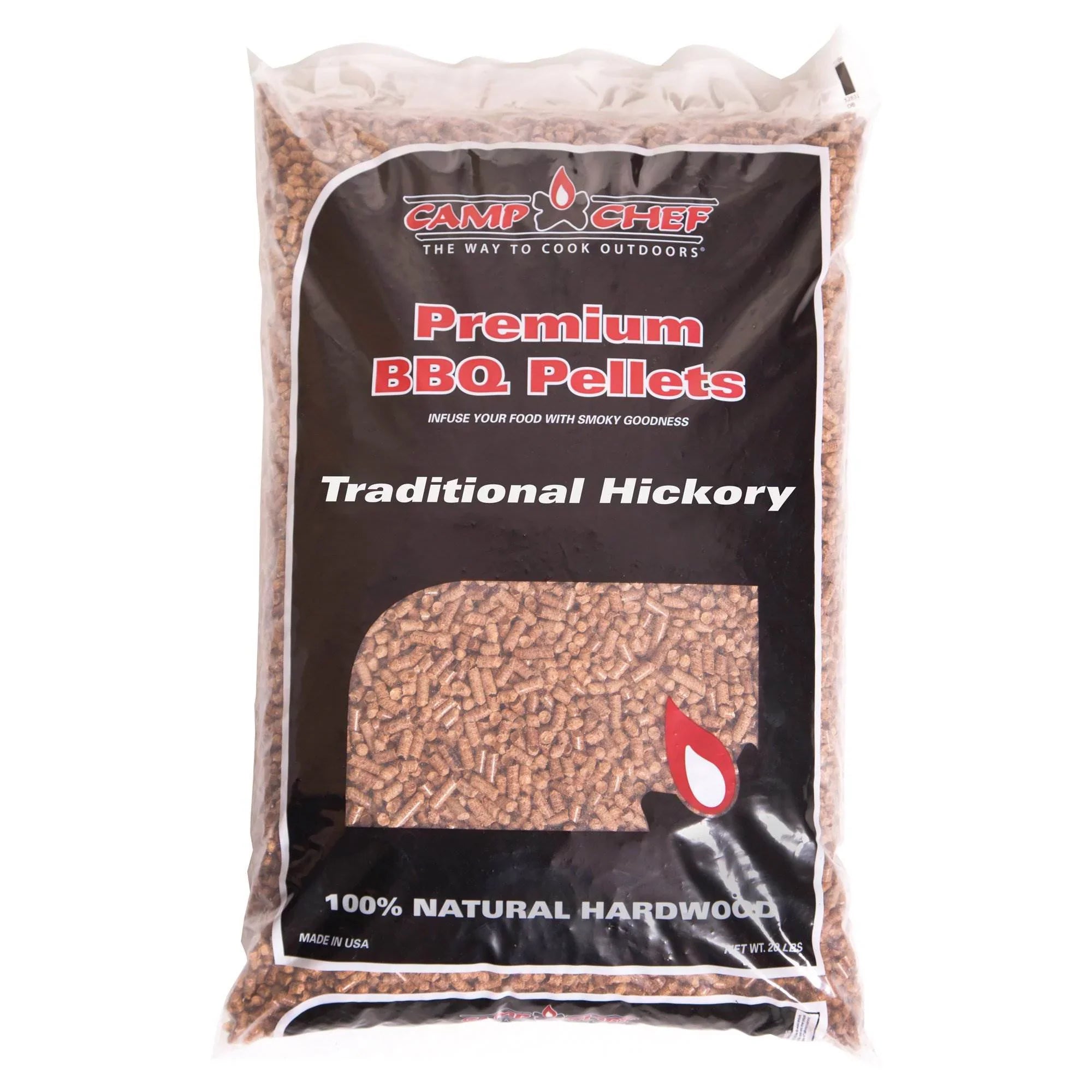 Camp Chef Sizemoker Grill Premium Hickory BBQ Hardwood Pellets, 20 lbs (2 Pack)
