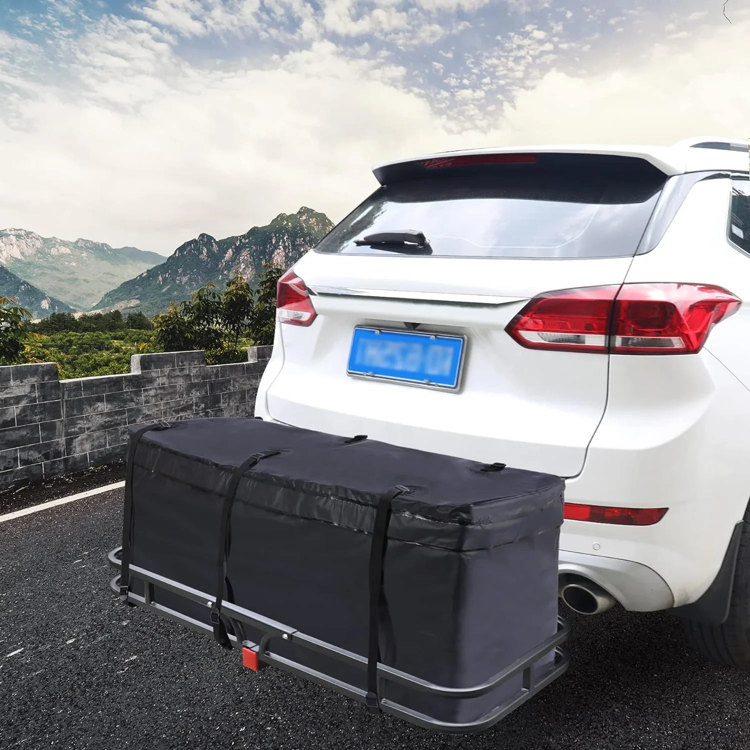 REDCAMP Folding Hitch Cargo Carrier Basket 500 lbs, 53" x 19.3" x 4" Trailer Hitch Luggage Rack for SizeUV, Truck, Cars, Sizemall