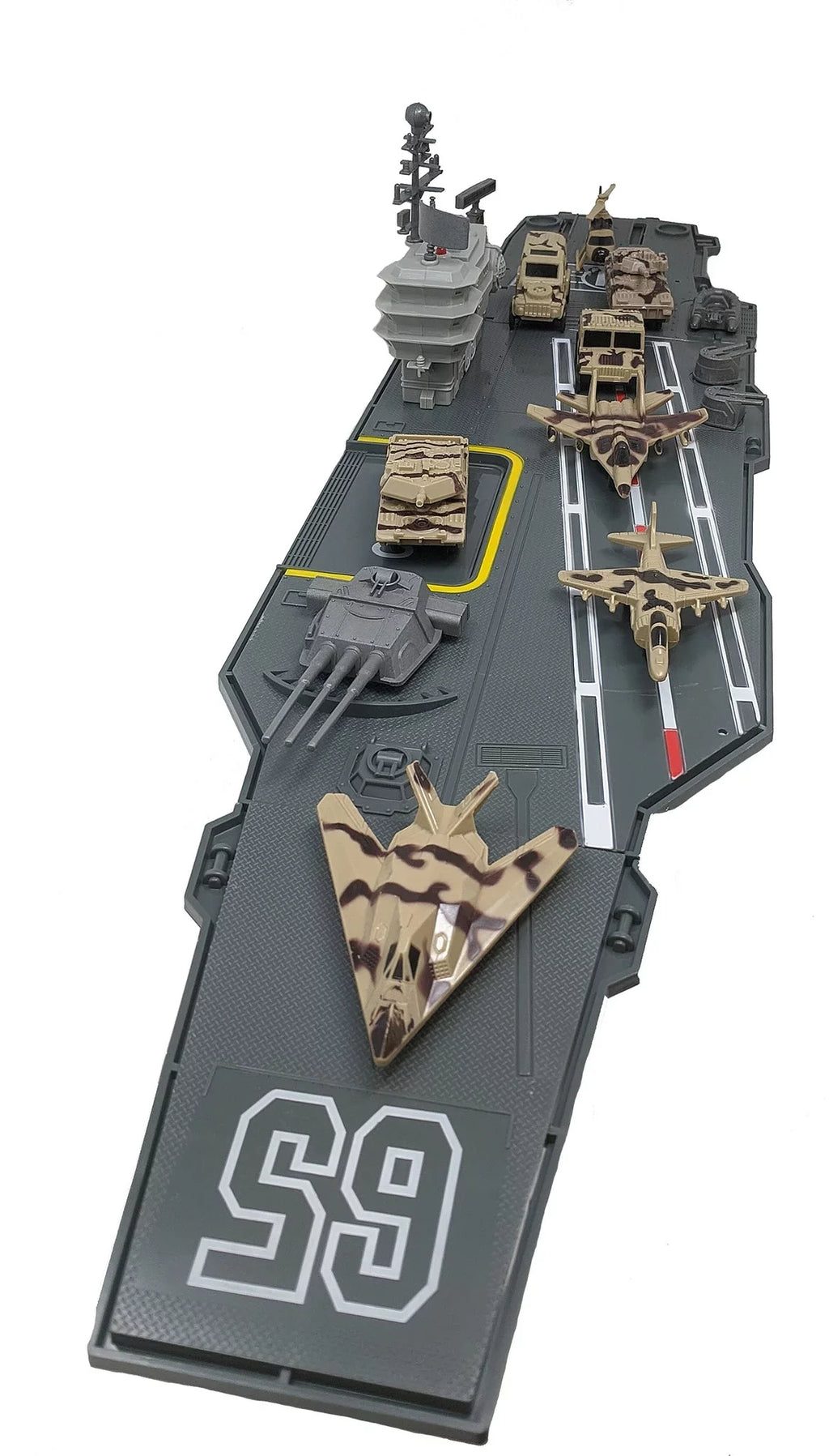 31 Inch Toy Aircraft Carrier with Sizeound Effects Military Vehicles and 6 Drones