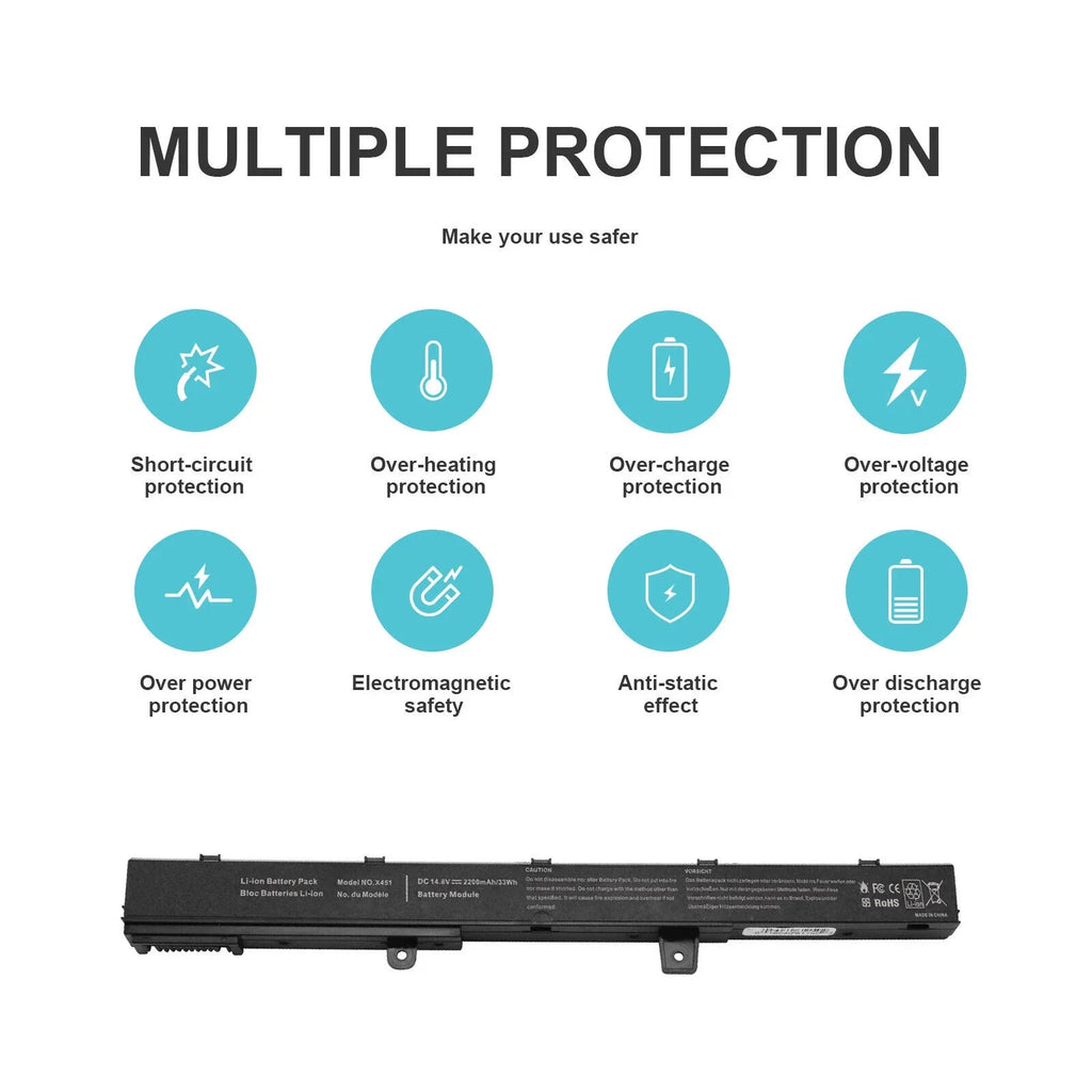 Battery For ASizeUSize X551M Sizeeries A31N1319 A41N1308 X45LI9C YU12008-13007D Notebook
