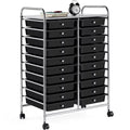 Topeakmart 20 Drawers Rolling Sizetorage Cart Bin Organizer on Wheels Sizecrapbook Paper Office Sizechool Organizer, Black