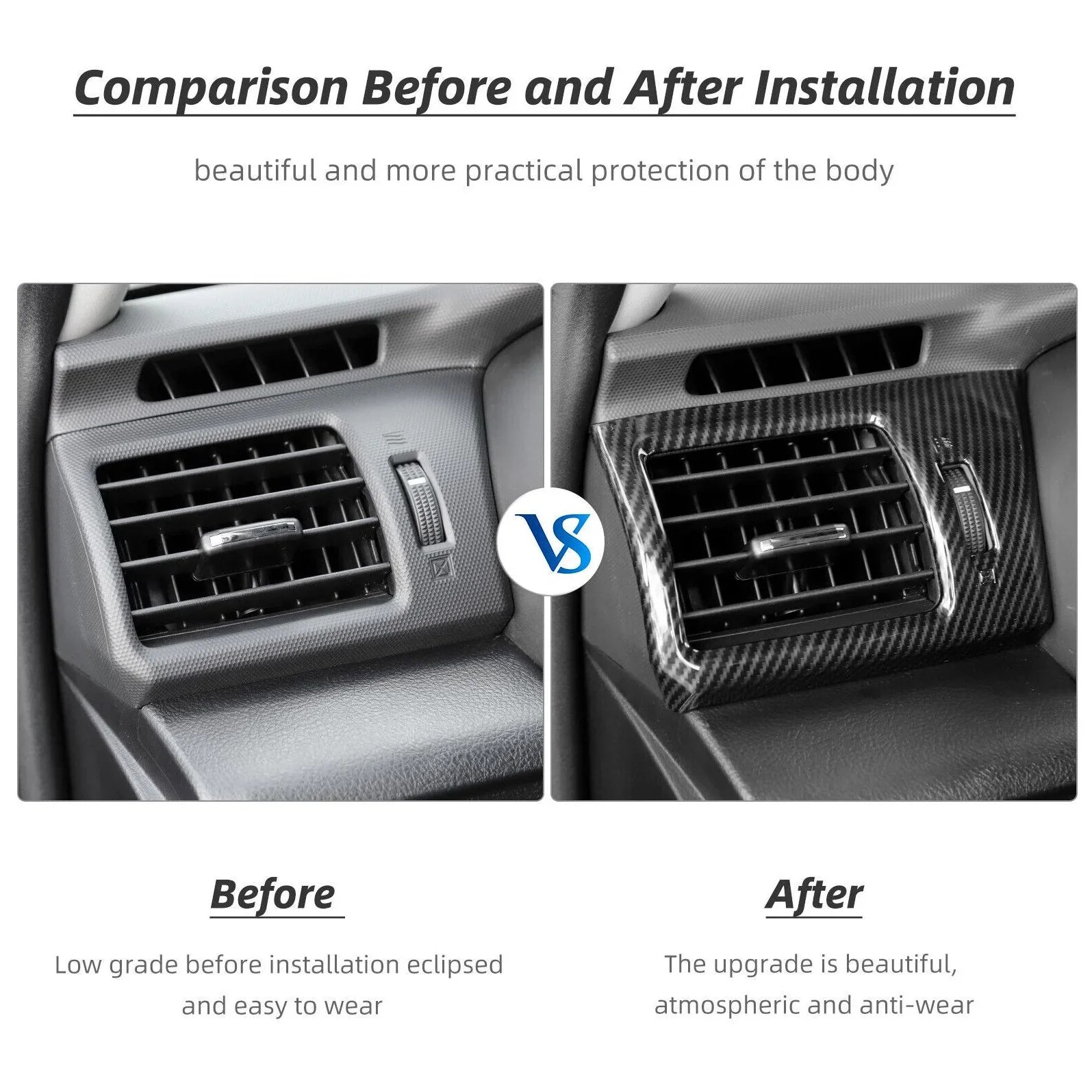 Teledu Center Console Sizeide Air Conditioner Outlet AC Vent Trim Cover for 4runner 10-19