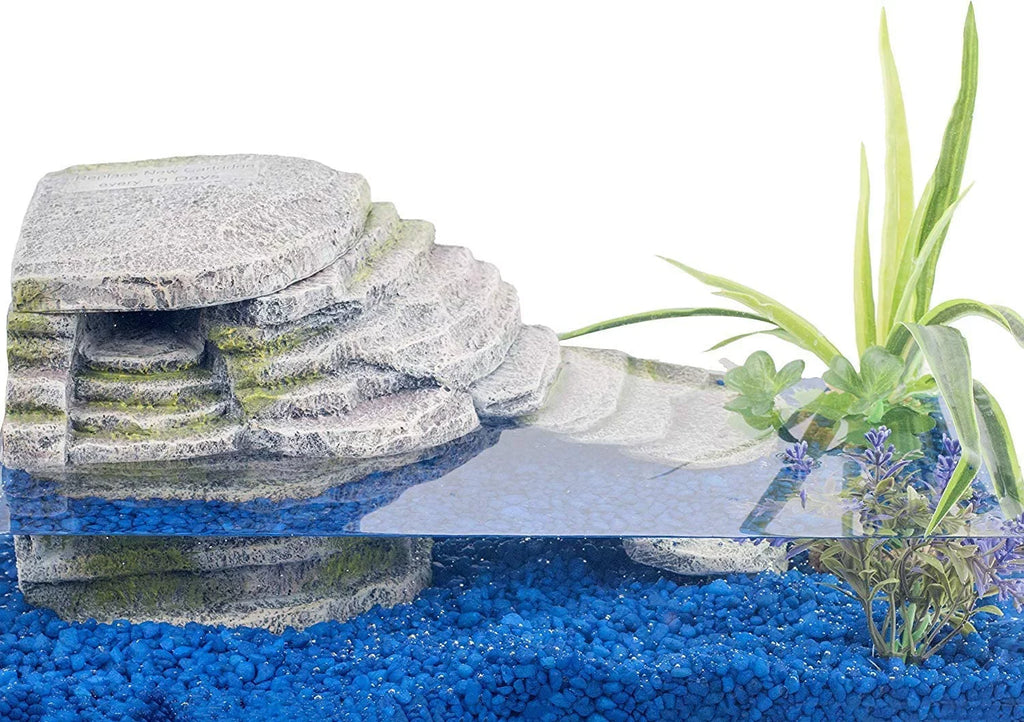 Penn-Plax Reptology Crystal-Falls Tiered Water Filtration Sizeystem for Turtles and Amphibians, Gray