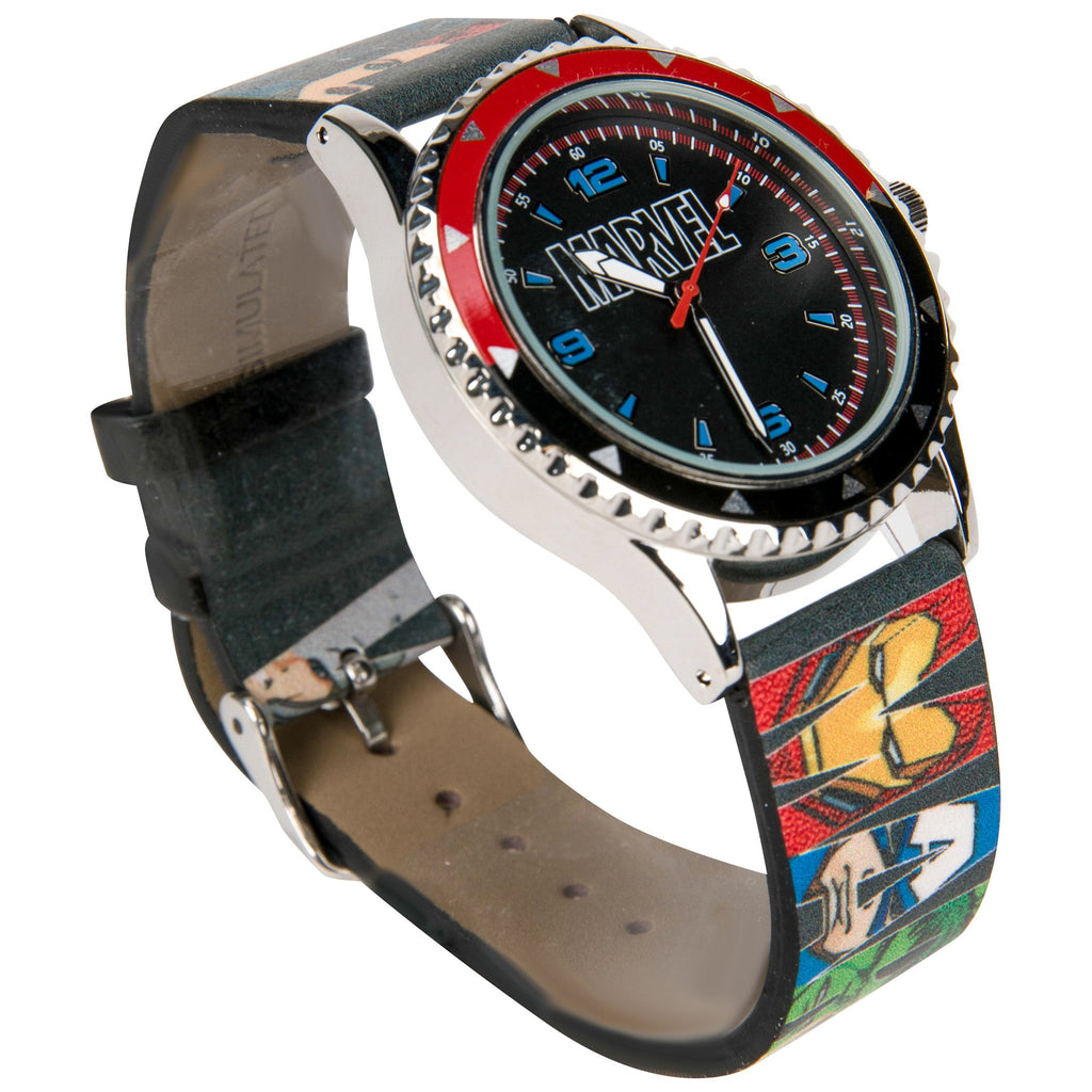 Marvel Avengers Logo Overlay Analog Watch