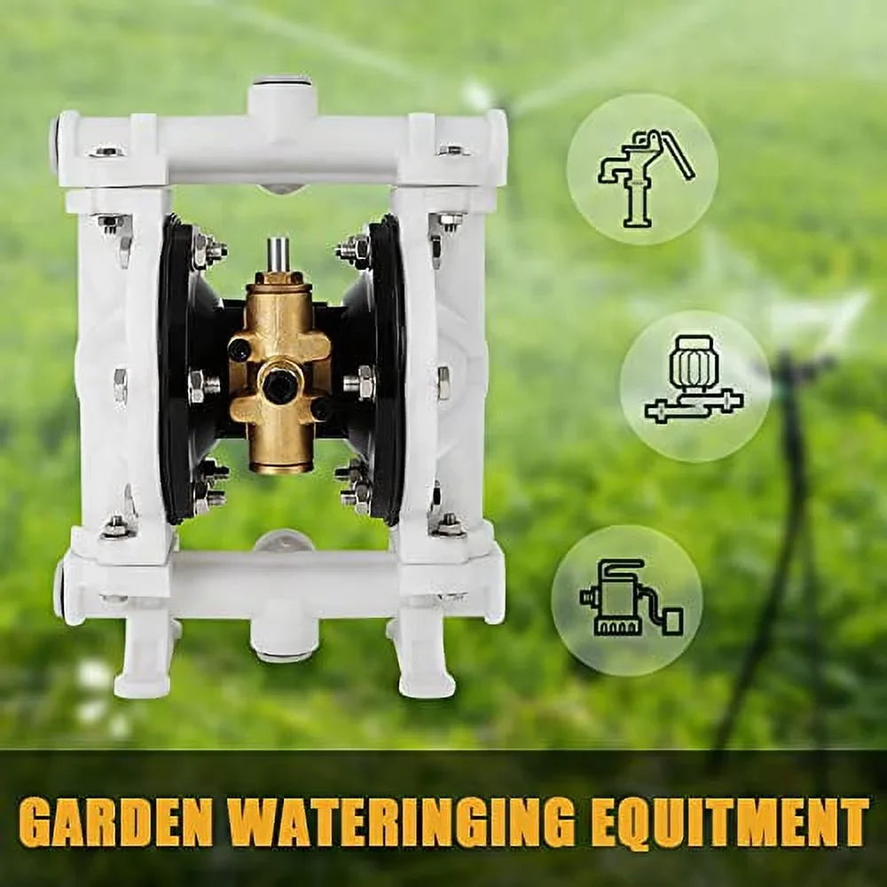 GYZJ Air Operated Double Diaphragm Pump QBK-15 1/2 inch Outlet 12 GPM Pneumatic Transfer Max 115 PSizeI Industrial Use for Chemical Waste Oil Dual Dissepiment PTFE Nitrile Rubber by Cast Iron