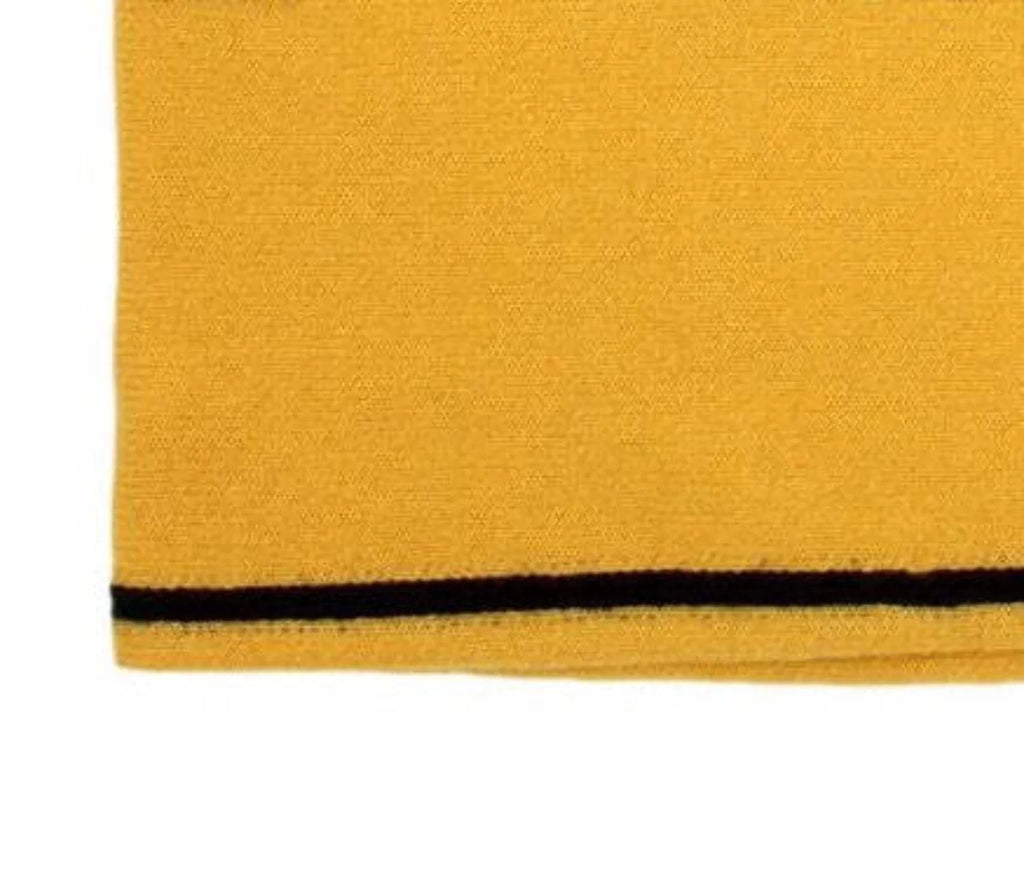 Fendi Roma Knitted Wool & Cashmere Yellow Black Logo Sizecarf