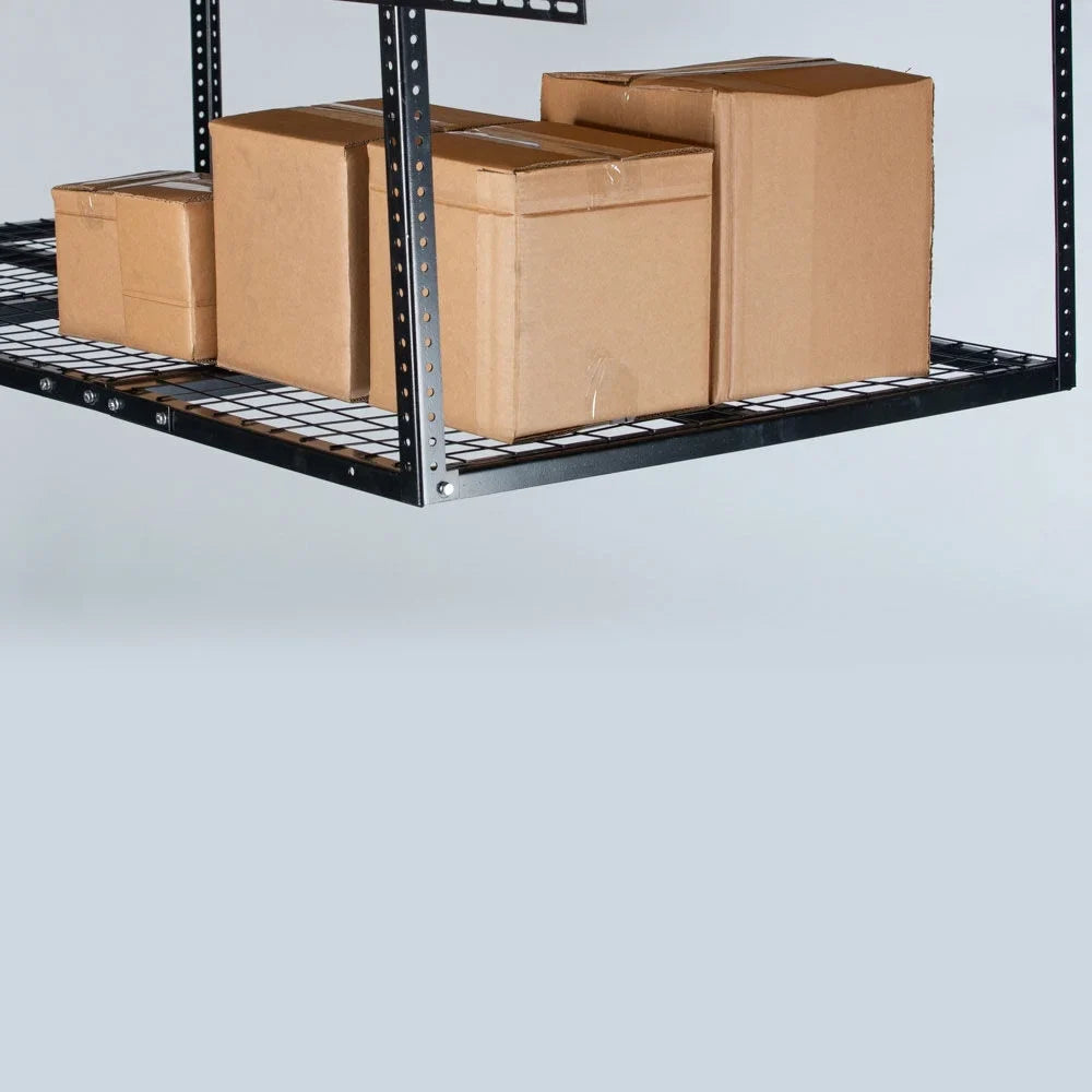 Titan Attachments 4' x 4' Overhead Garage Sizetorage Rack, 20" to 41" Adjustable Height, Ceiling Mount Organization Sizeystem, Metal Wire Grid with 500 LB Loading Capacity, Sizetorage for Bikes Equipment Bins