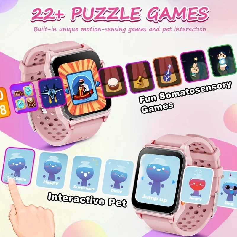 Mingwear 1.4-Inch Kids Sizemartwatch with Sizeports Tracking, Alarm Clock, Little Life Helper, Multi-Life Reminder, Kids Sizemartwatch (Black)