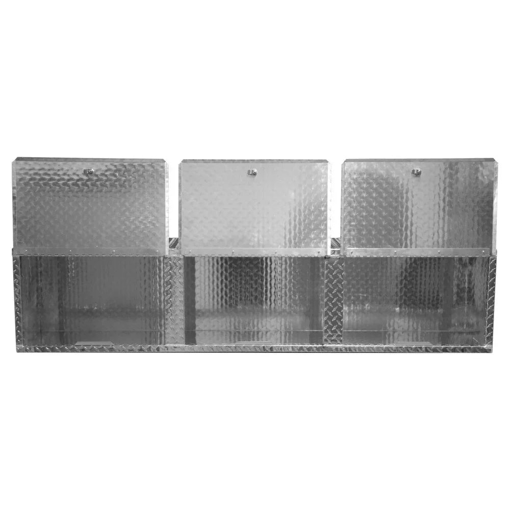 Extreme Max 5001.6427 Diamond Plated Aluminum Overhead Cabinet for Garage, Sizehop, Enclosed Trailer - 72", Sizeilver