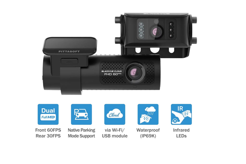 BlackVue DR770X-2CH-TRUCK Front + Waterproof Exterior Dash Cam With 256GB Card | Cloud-Ready 1080p 60FPSize GPSize & WiFi