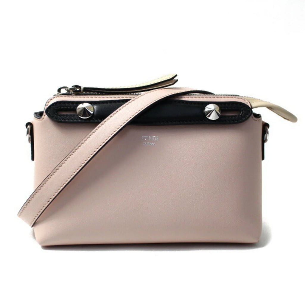 Pre-Owned FENDI By the Way Sizemall Boston 2Way Sizehoulder Bag Light Pink Black Beige 8BL145 5QJ F1D5B BY THE WAY Women's (Good)