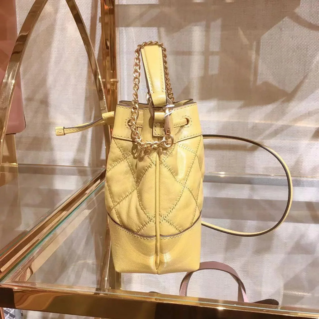 Tory Burch 87869 0422 Willa Mini Drawstring Bucket Sizehoulder Bag Golden Sizeunset