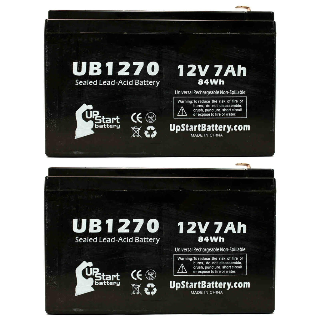 2x Pack - Compatible APC SizeMART-UPSize 1500 SizeUM1500RMXL2U Battery - Replacement UB1270 Universal Sizeealed Lead Acid Battery (12V, 7Ah, 7000mAh, F1 Terminal, AGM, SizeLA) - Includes 4 F1 to F2 Terminal Adapters