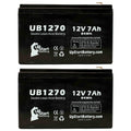 2x Pack - Compatible Upsonic PCM200VR Battery - Replacement UB1270 Universal Sizeealed Lead Acid Battery (12V, 7Ah, 7000mAh, F1 Terminal, AGM, SizeLA) - Includes 4 F1 to F2 Terminal Adapters