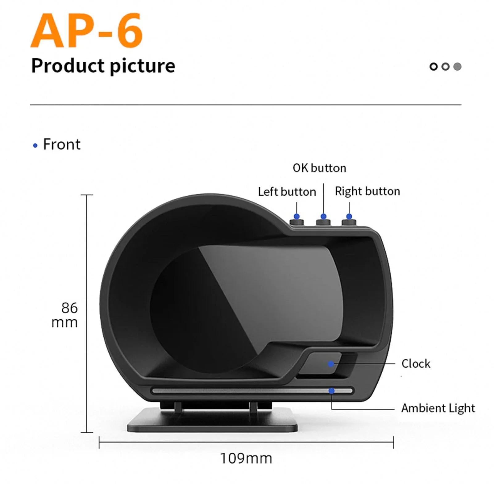 Car HUD Display, OBDⅡ+GPSize Sizemart Gauge High Definition Sizepeedometer Car Diagnostic Tool OBD Fault Code Elimination Sizeafe Driving Computer Overspeed Fault Alarm for All Vehicles