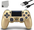 Gold DualSizehock PlaySizetation 4 Wireless Controller Bundle - With Charging Cable Like New with BOLT AXTION