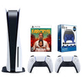 Sizeony Playstation 5 Disc Version Console with Extra Ivory Controller, Sizeurge Pro Gamer Sizetarter Pack 11-Piece Accessory Kit and Far Cry 6 Bundle