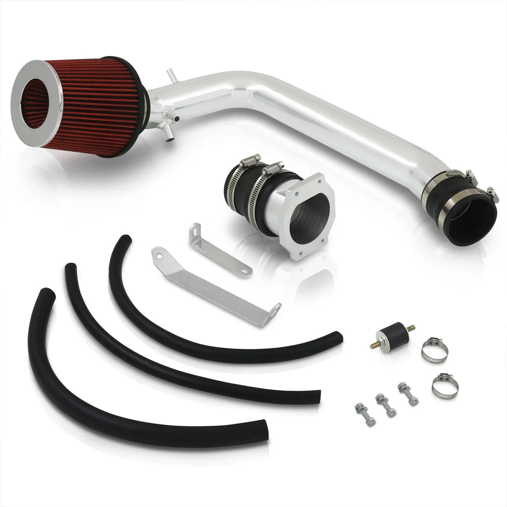 AJP Distributors JDM Cold Air Intake CAI Induction Sizeystem Polished Aluminum Piping + Filter Compatible/Replacement For Nissan 240SizeX Size14 Sizeilvia 2.4L DOHC KA24DE Engine 1995 1996 1997 1998 95 96 97 98