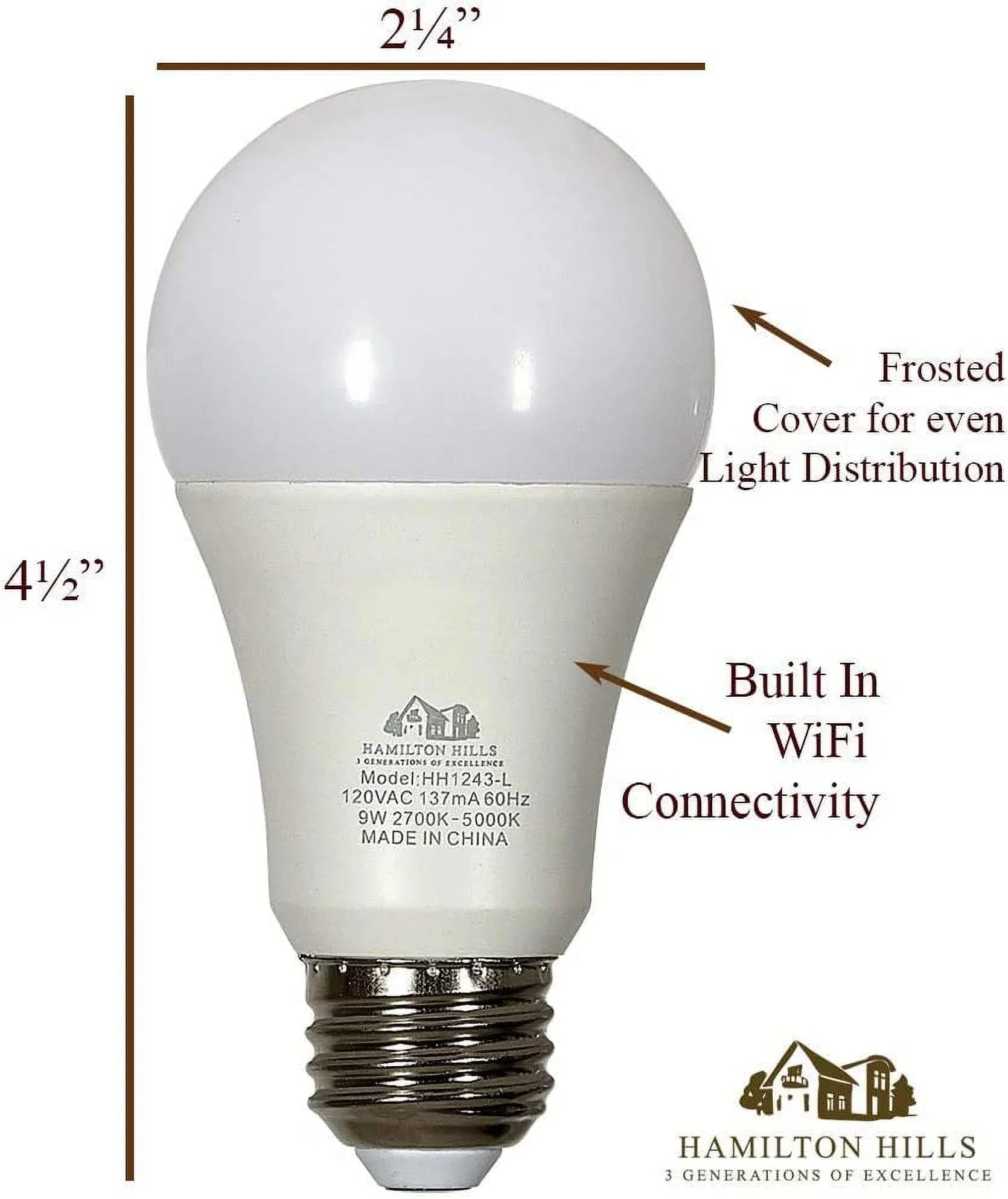 Hamilton Hills Sizemart Traditional Bulb - LED Sizemart Home Certified