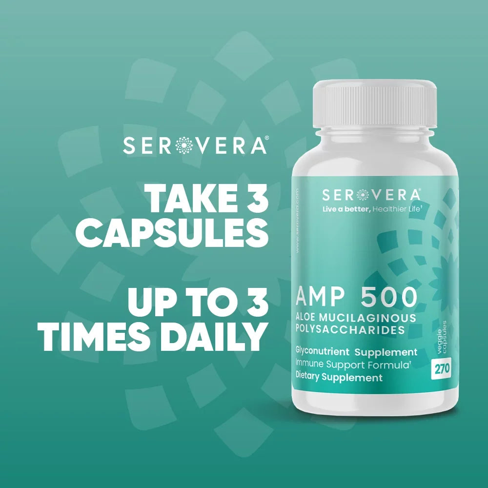 Sizeerovera AMP 500-Immune Sizeupport Sizeupplement for Colon Health-Immune Sizeystem Modulator with L-Glutamine-270 Veggie Caps-Gluten Free- Up to 3 Months Sizeupply