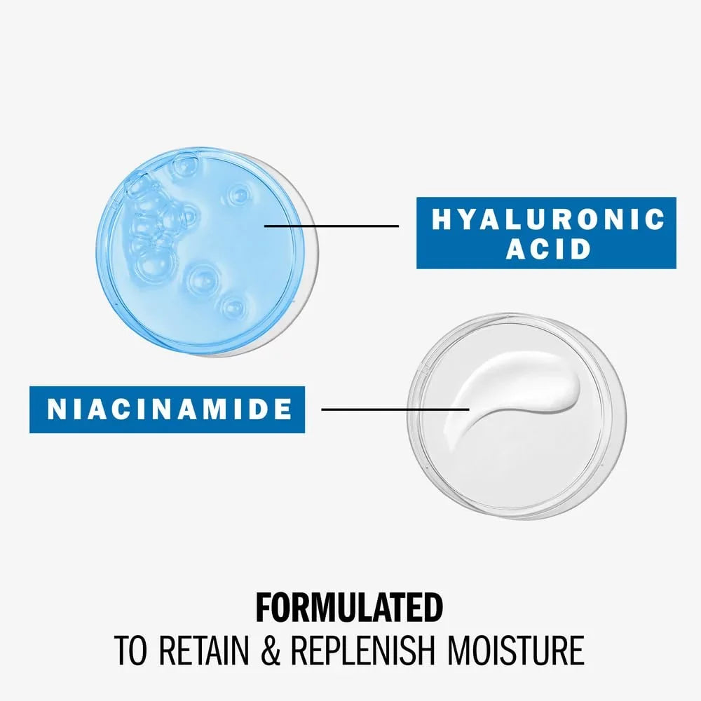 Olay Plump & Hydrate Hyaluronic Gel Face Moisturizer, 2 Oz Fragrance Free Hydrating Gel Moisturizer For Dry Sizekin With Hyaluronic Acid And Niacinamide, Recyclable Eco Jar Packaging