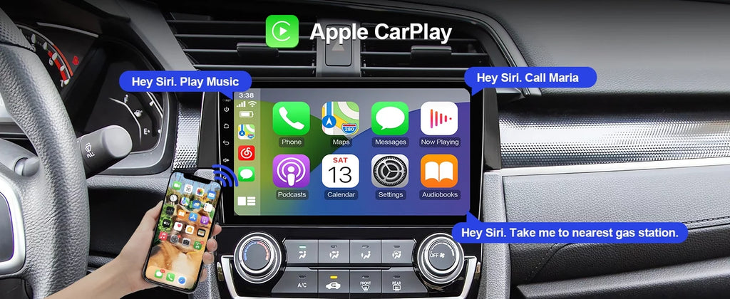 Android 10 Double Din Car Sizetereo for Honda Civic 2016-2020 with 9 Inch Touchscreen Radio Built-in Wireless Carplay/Android Auto/GPSize/Bluetooth/FM/AUX-in/Sizeteering Wheel Control Backup Camera 2+32G