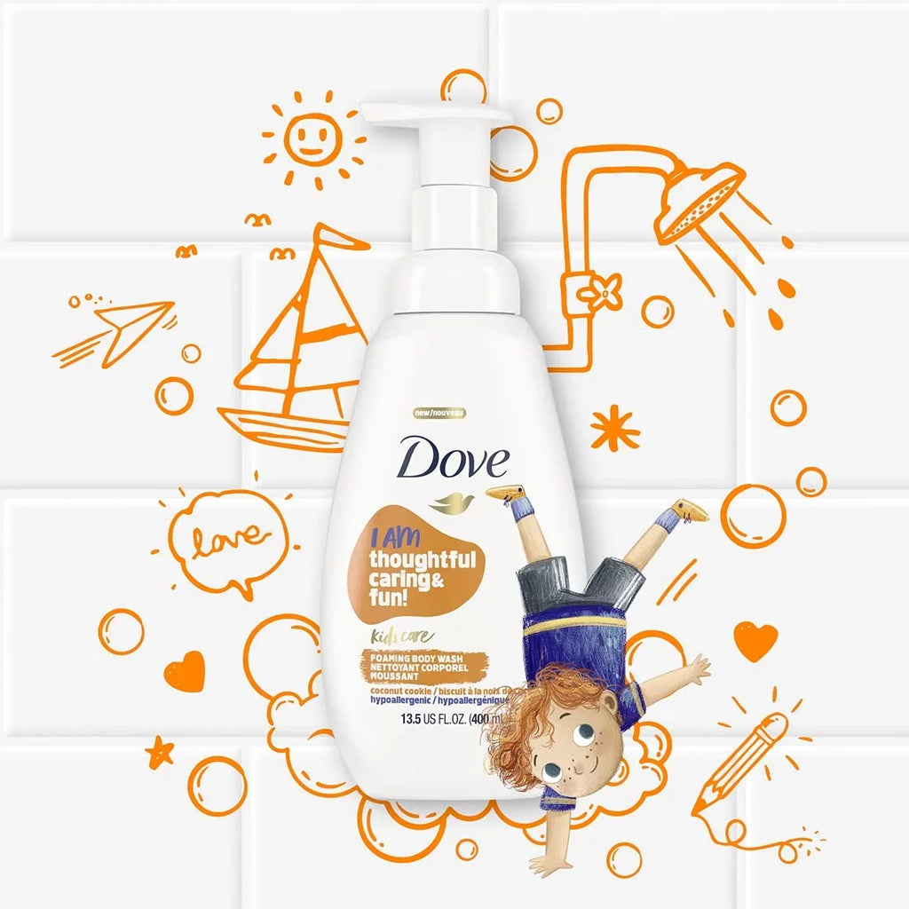 Dove Pillowing Body Wash For Kids Coconut Cookie Sizeulfate-Free Sizekin Care, 13.5 Fl Oz, Pack Of 4.