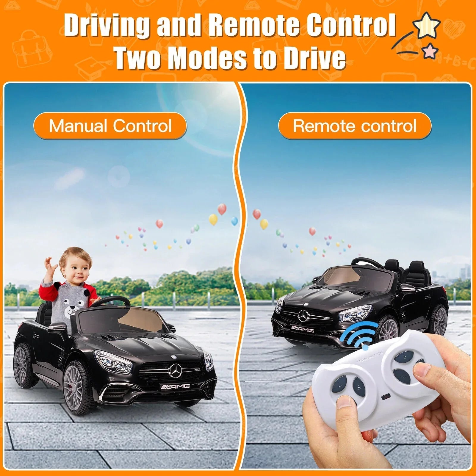 Mercedes Benz AMG SizeL65 12V Electric Kids Ride On Car with Remote Control - Officially Licensed