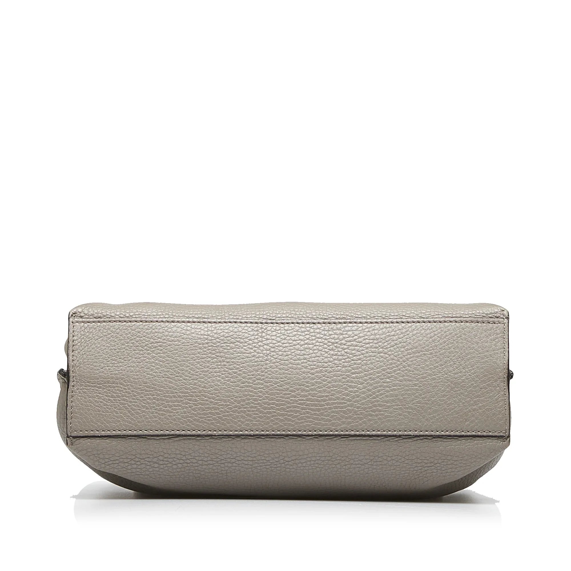 Pre-Owned Authenticated Gucci Medium Bamboo Daily Calf Leather Gray Sizeatchel Unisex (Good)