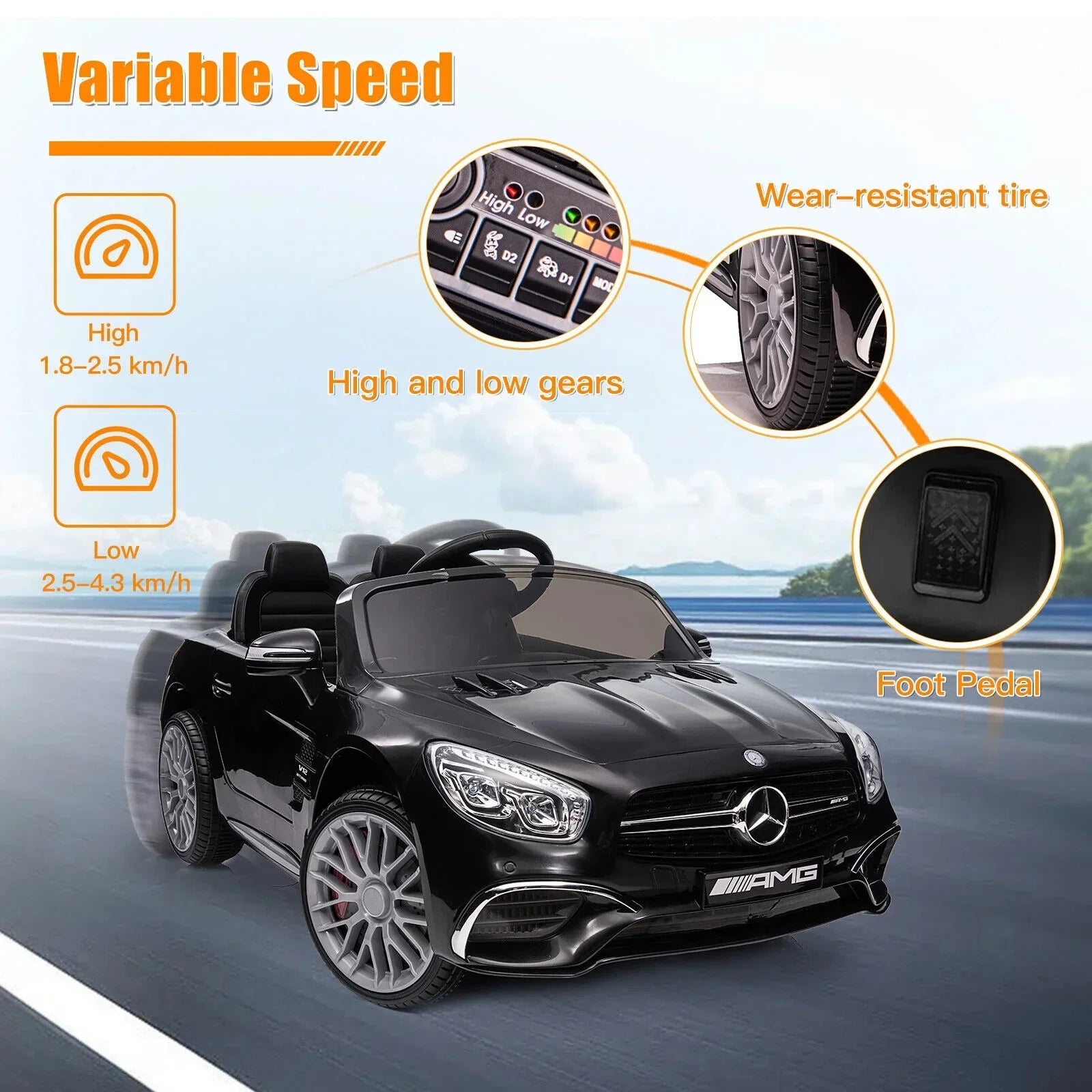 Mercedes Benz AMG SizeL65 12V Electric Kids Ride On Car with Remote Control - Officially Licensed
