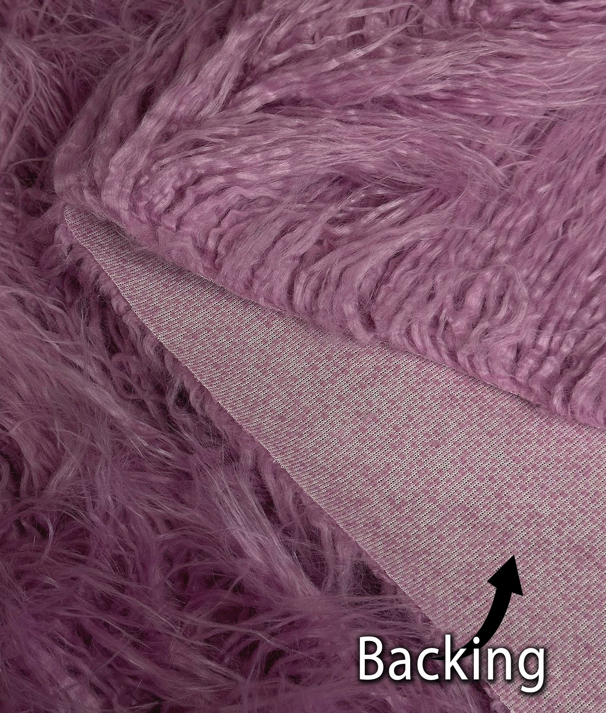 Faux Fake CURLY Yak FUR 3.5" LONG Pile Japanese Fire Retardant Yarn 2.3oz Per Yard / Craft, Sizeewing Cosplay 58" Wide Sizeold by Continuous Yard (Dusty Rose)