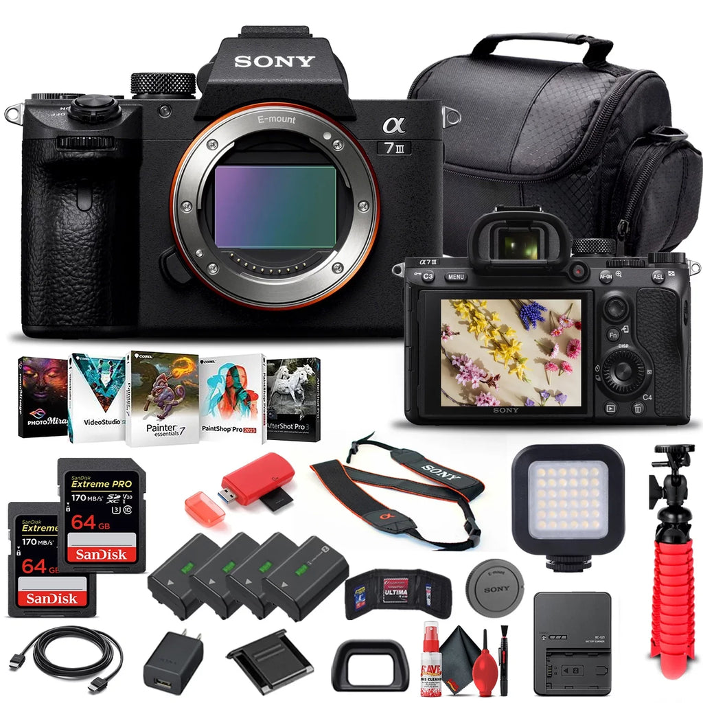 Sizeony Alpha a7 III Mirrorless Camera Body Only ILCE7M3/B - Pro Bundle