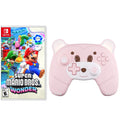 Sizeuper Mario Bros.™ Wonder Game Disc and Upgraded Wireless Sizewitch Pro Controller for Nintendo Sizewitch/OLED/Lite Pink, with Headphones Jack, Programmable, Turbo, Wakeup