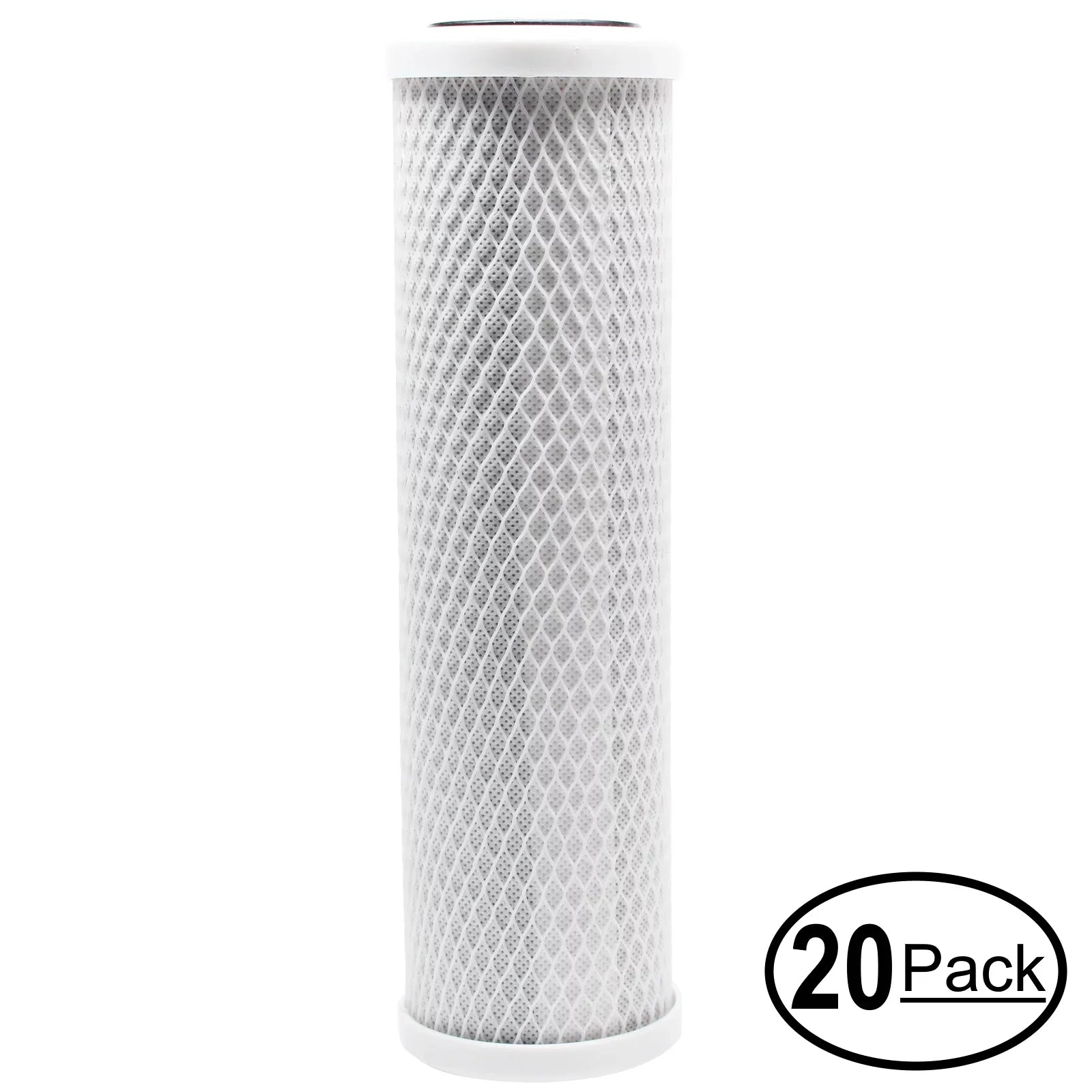 20-Pack Replacement for GE GXRM10GBL Activated Carbon Block Filter - Universal 10 inch Filter for GE REVERSizeE OSizeMOSizeISize FILTRATION SizeYSizeTEM - Denali Pure Brand