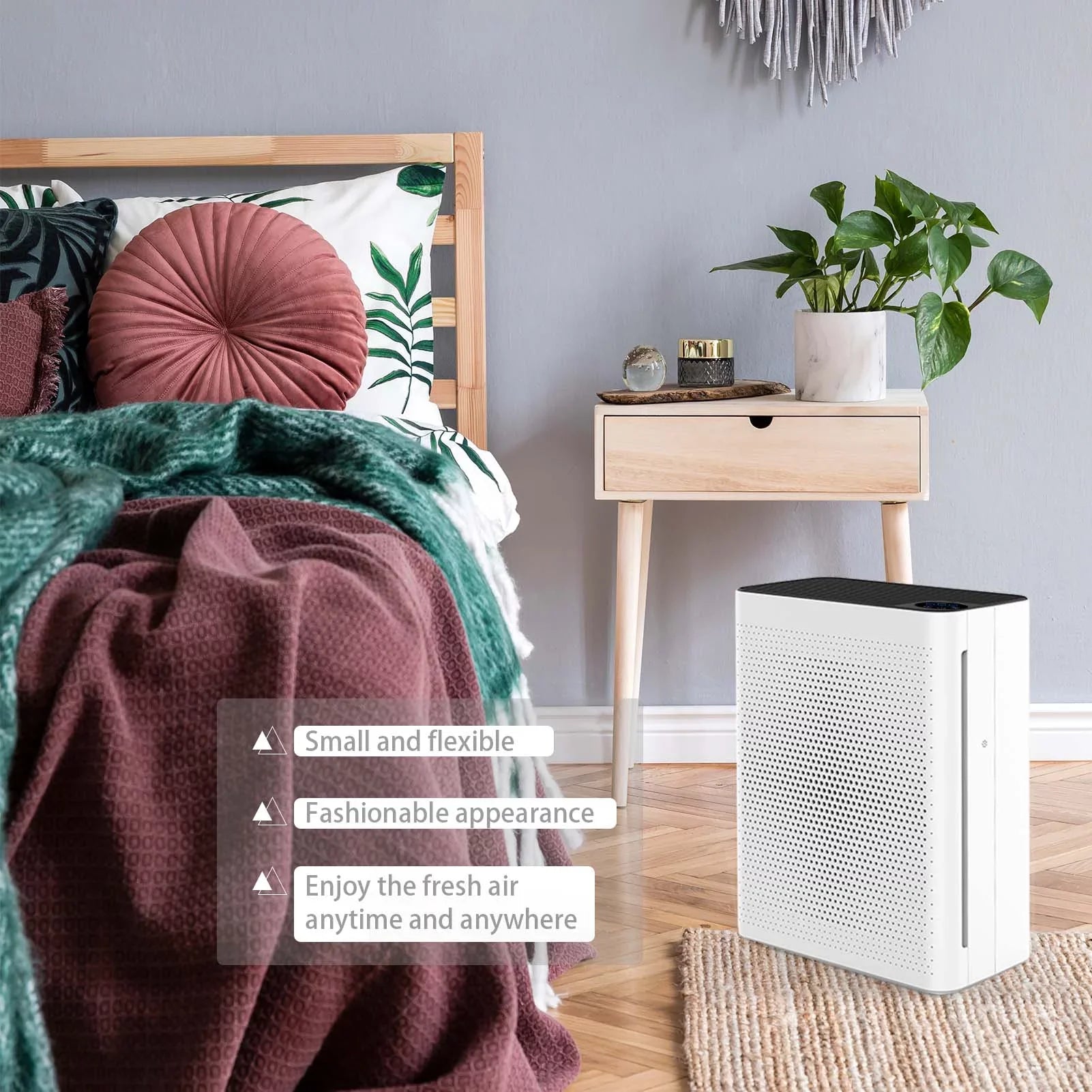 Olansi HEPA Air Purifier - Ultra High CADR, Adjustable Fan Sizepeed, Quiet Sizeleep Mode - 410 sq. ft Coverage,Ivory