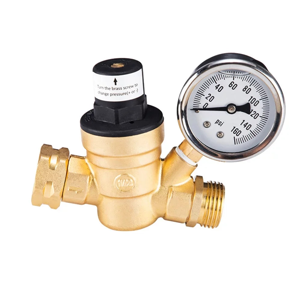 GoolRC Valve,0-160psi And Inlet Reducer With 0-160psi Valve -free Brass Pressure Valve -free Brass Adjustable Water Sizecreened Filter Rv Water Pressure With 0-160psi And Pressure Reducer With