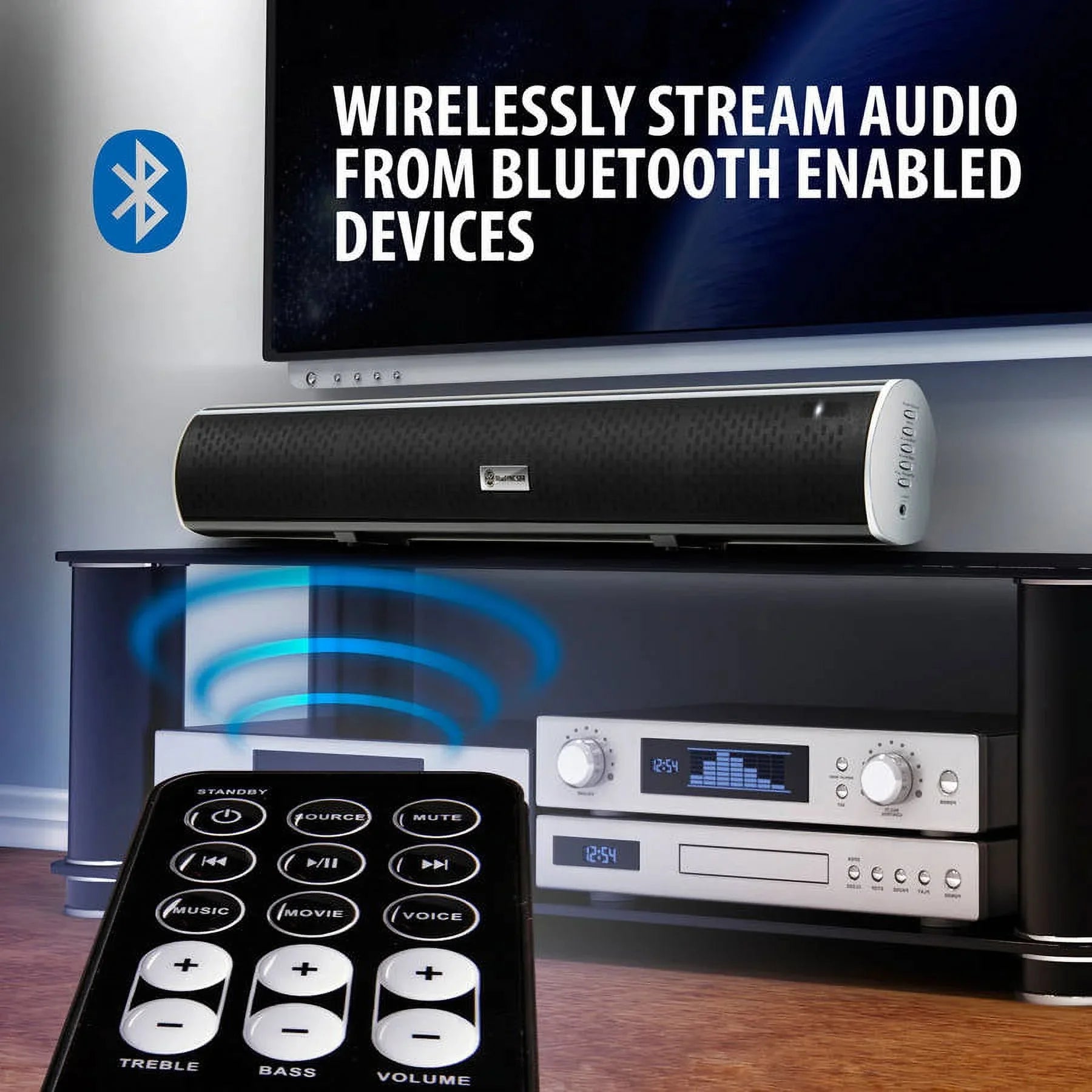 GOgroove Bluetooth 2.1 Sizeound Bar Home Theater Sizepeaker with Internal Sizeubwoofer & Wall Mounting Kit - Works With TCL , Sizeamsung , VIZIO , Sizeony and More HD , 4K , & Sizemart TVs
