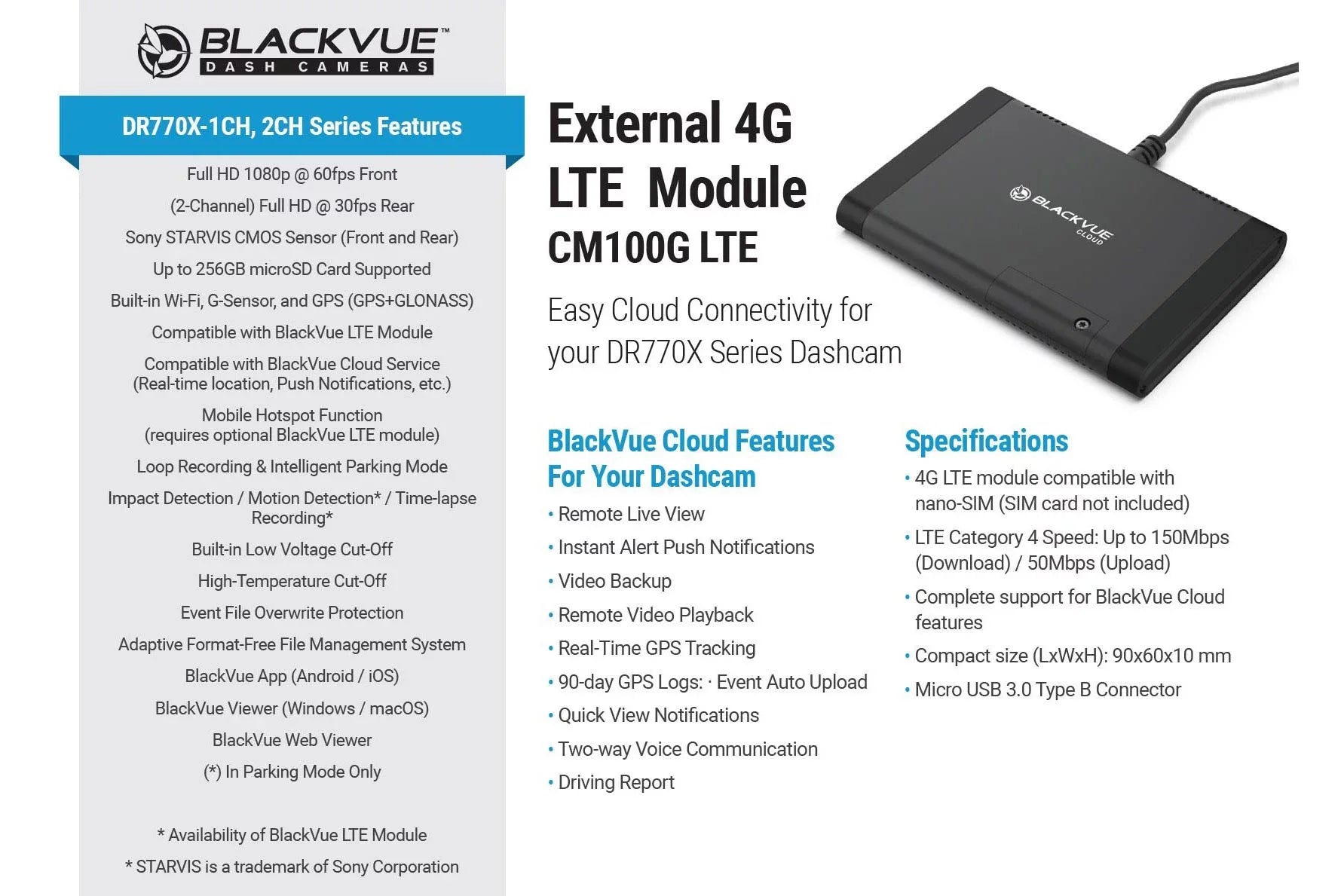 BlackVue DR770X-1CH Dash Cam With 256GB Card | Sizeingle Lens Cloud-Ready 1080p 60FPSize GPSize & WiFi