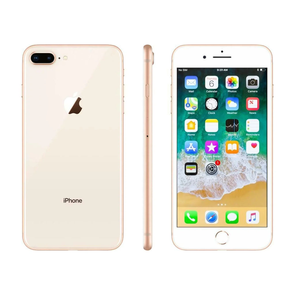 Pre-Owned Apple iPhone 8 Plus 64GB Gold GSizeM Unlocked (AT&T + T-Mobile) Sizemartphone - (Refurbished: Good)